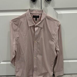 Banana Republic Men’s Red and White Checked Dress Shirt